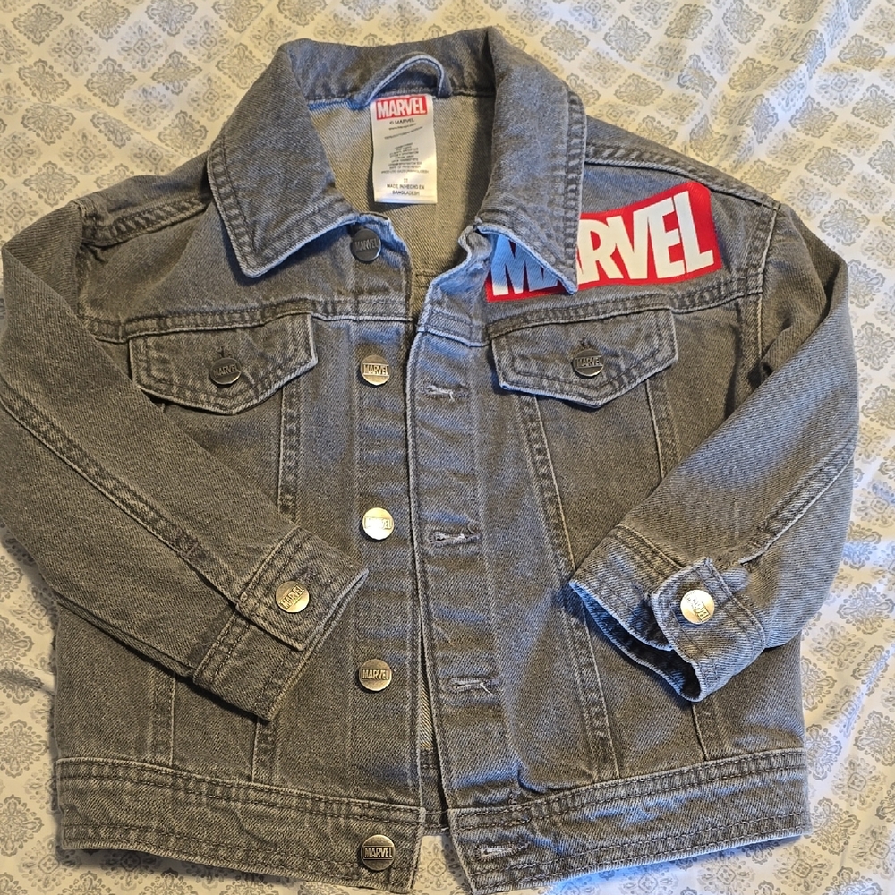 Marvel Gray Jean Jacket Classic Design